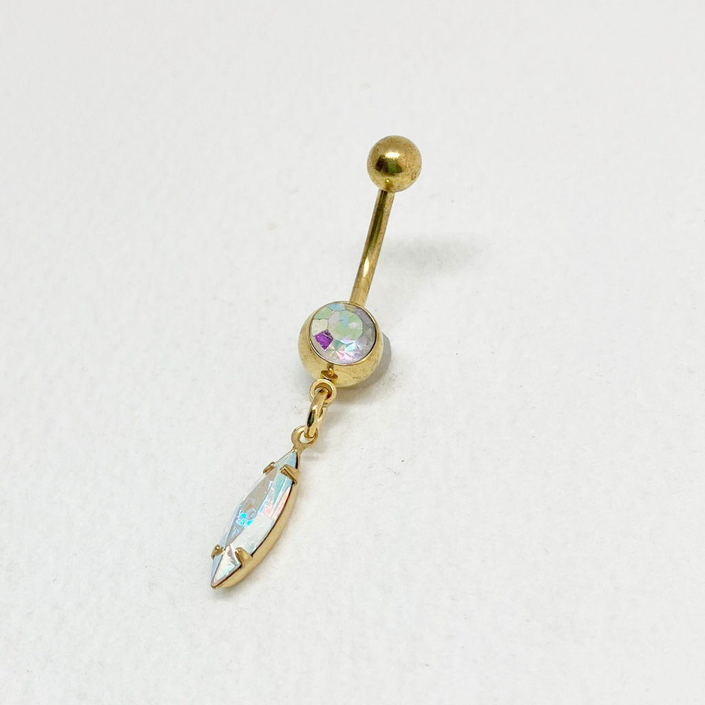 Gold AB Crystal Y2K Belly Ring – Smokies Toke Couture