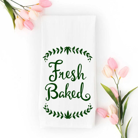 Cannabis Tea Towel - Fresh Baked