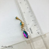 Purple Blue Gold AB Belly Button Ring