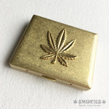 Joint Case - Gold Marijuana Weed Leaf