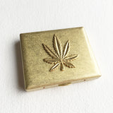 Joint Case - Gold Marijuana Weed Leaf