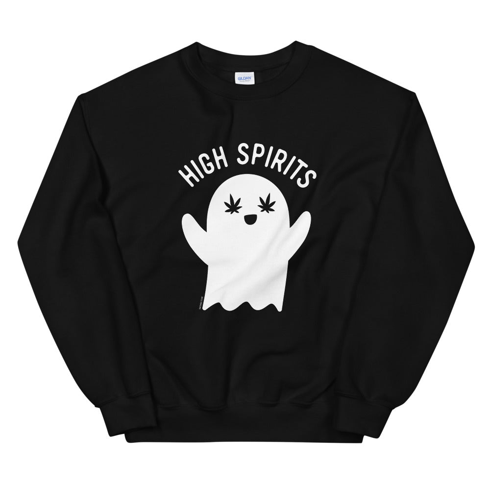 High Spirits Kawaii Ghost - Weed Halloween Sweatshirt