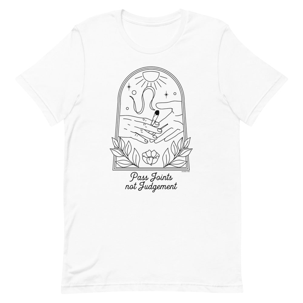 Pass Joints not Judgement Minimalist Weed T Shirt - Pastels