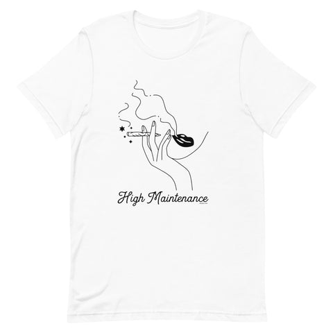 High Maintenance Minimalist Cannabis T Shirt - Pastels