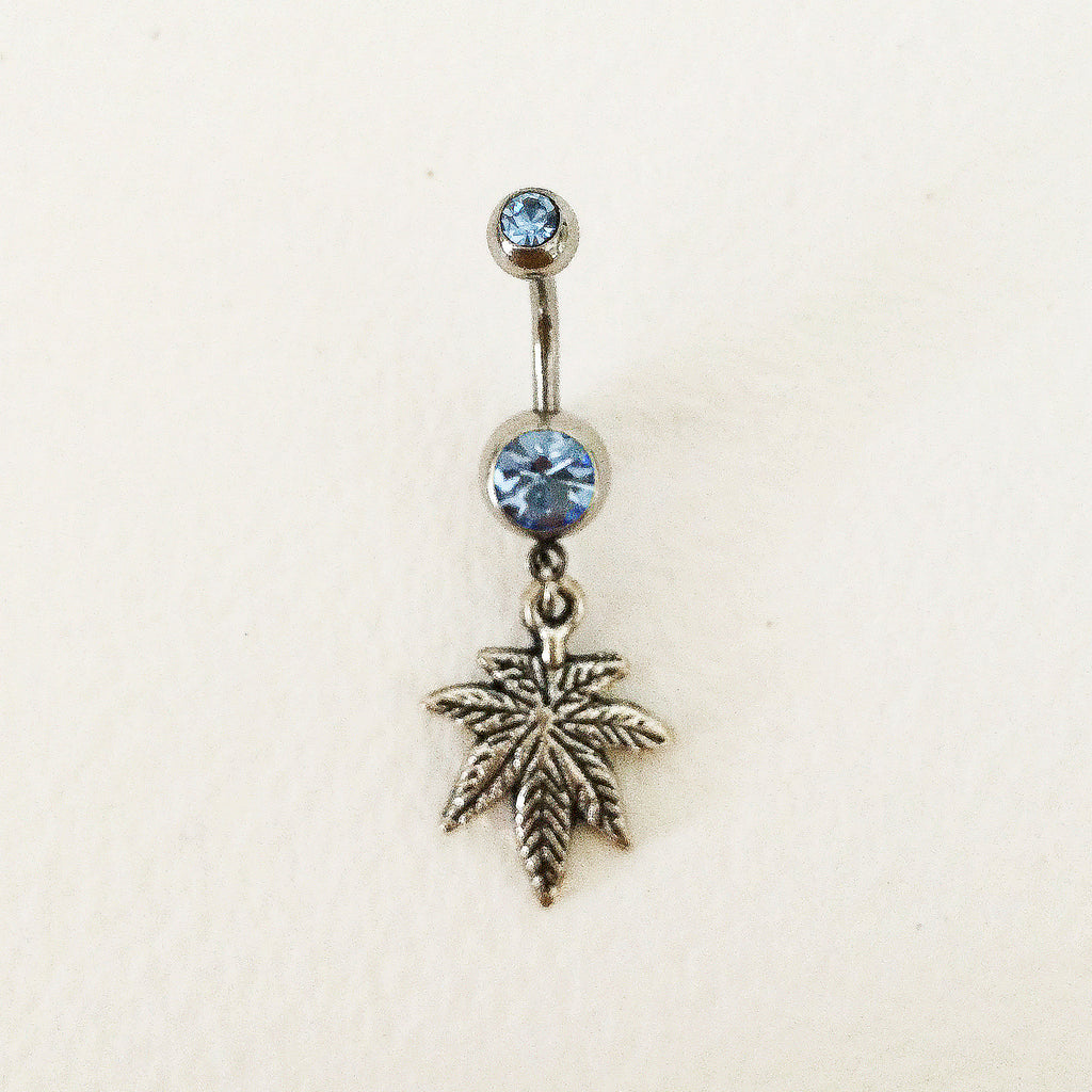weed belly button ring body jewelry navel 