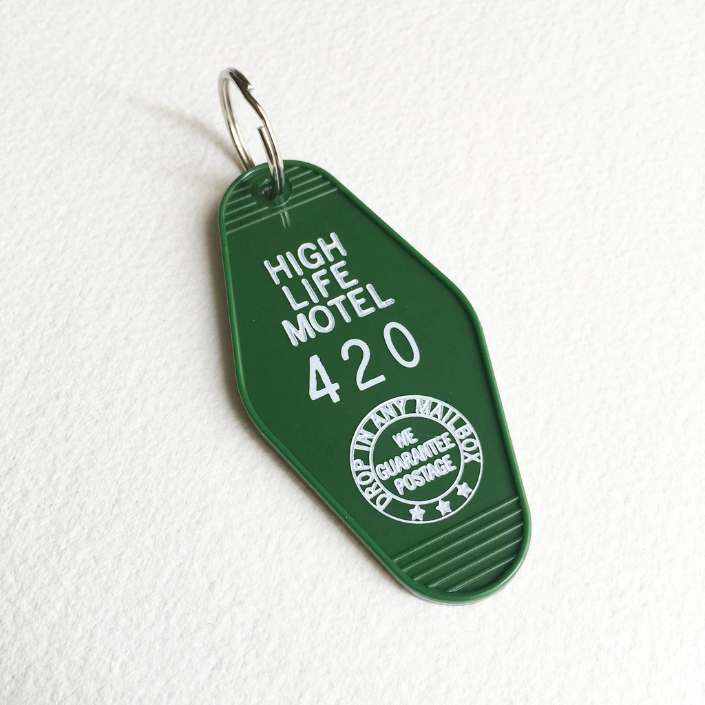 weed gift stoner keychain retro hotel