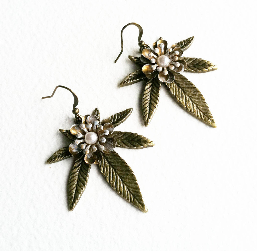 stoner gift cannabis jewelry marijuana earring girly