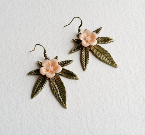 Sakura Weed Earring - Cannabis Jewelry