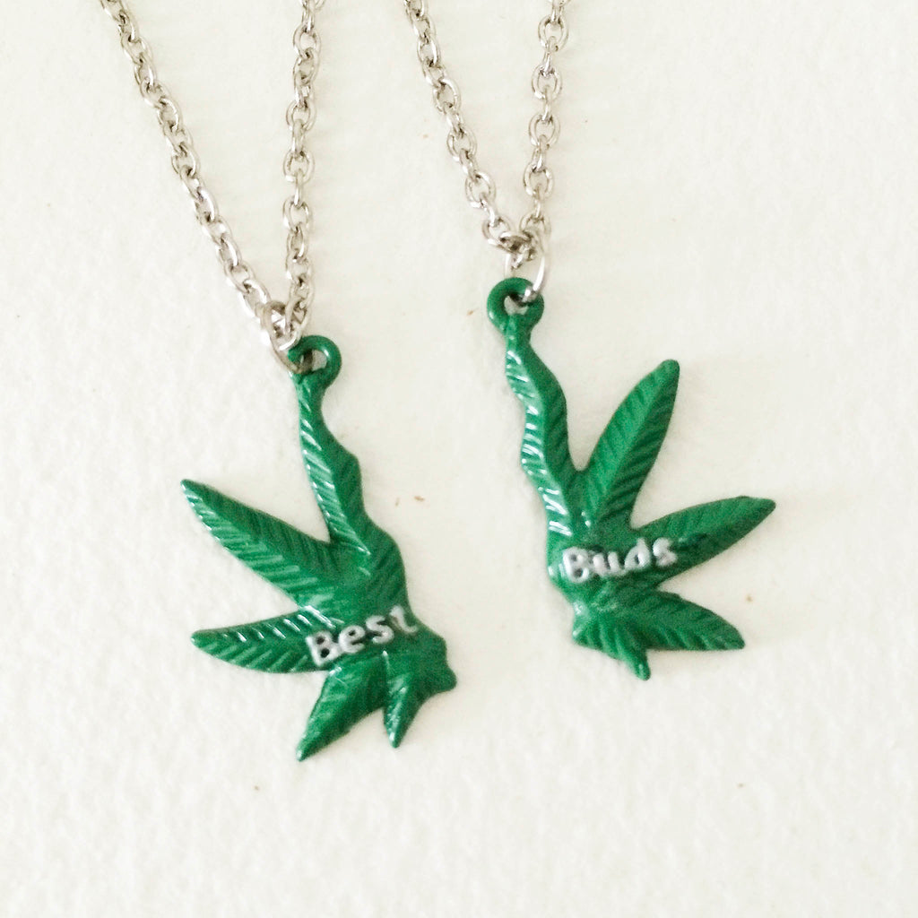 Best Buds Weed Necklace Set - Marijuana Cannabis Jewelry