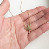 cannabis necklace gold weed jewelry 