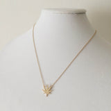 cannabis necklace gold weed jewelry 