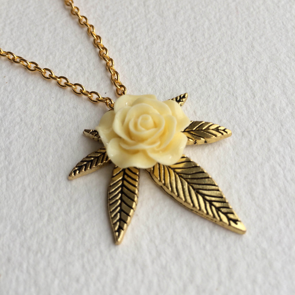 weed jewelry necklace gold womens