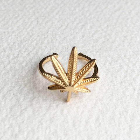 gold weed cannabis ring weed wedding