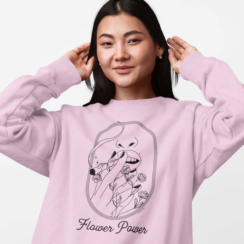 Flower Power Cute Weed Minimalist Sweatshirt