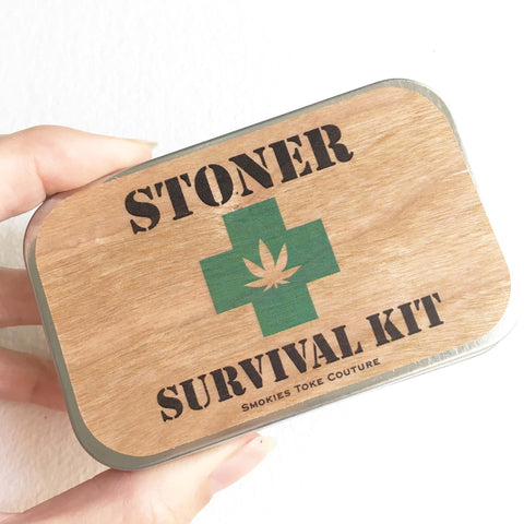 stoner survival kit weed tin stash box