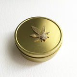 gold weed tin stash box