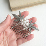 weed wedding comb hair accessory pearl