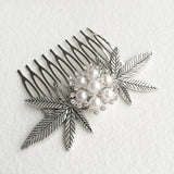 weed wedding comb hair accessory pearl